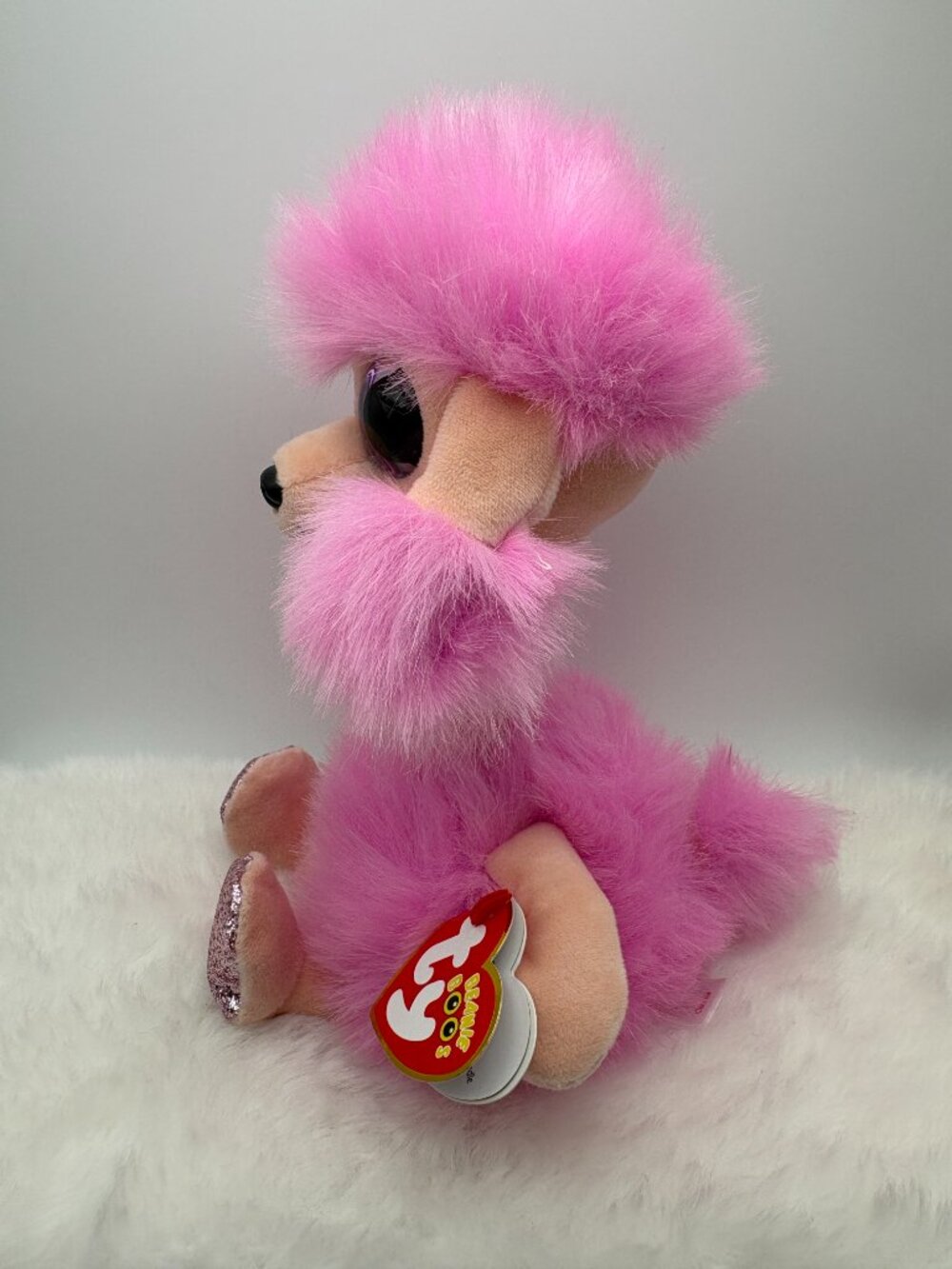 Camilla TY Beanie Boos Poodle Dog Pink Peach Glitter 2021 (SKU: 692TO) - Picture 4 of 9